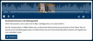 Screenshot aus der Mediathek des WDR - Hördatei
