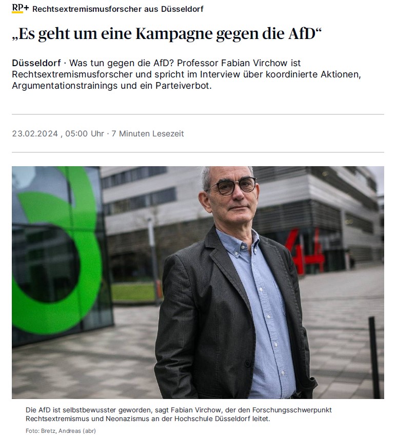 Screenshot Beitrag Rheinische Post 23.02.2024